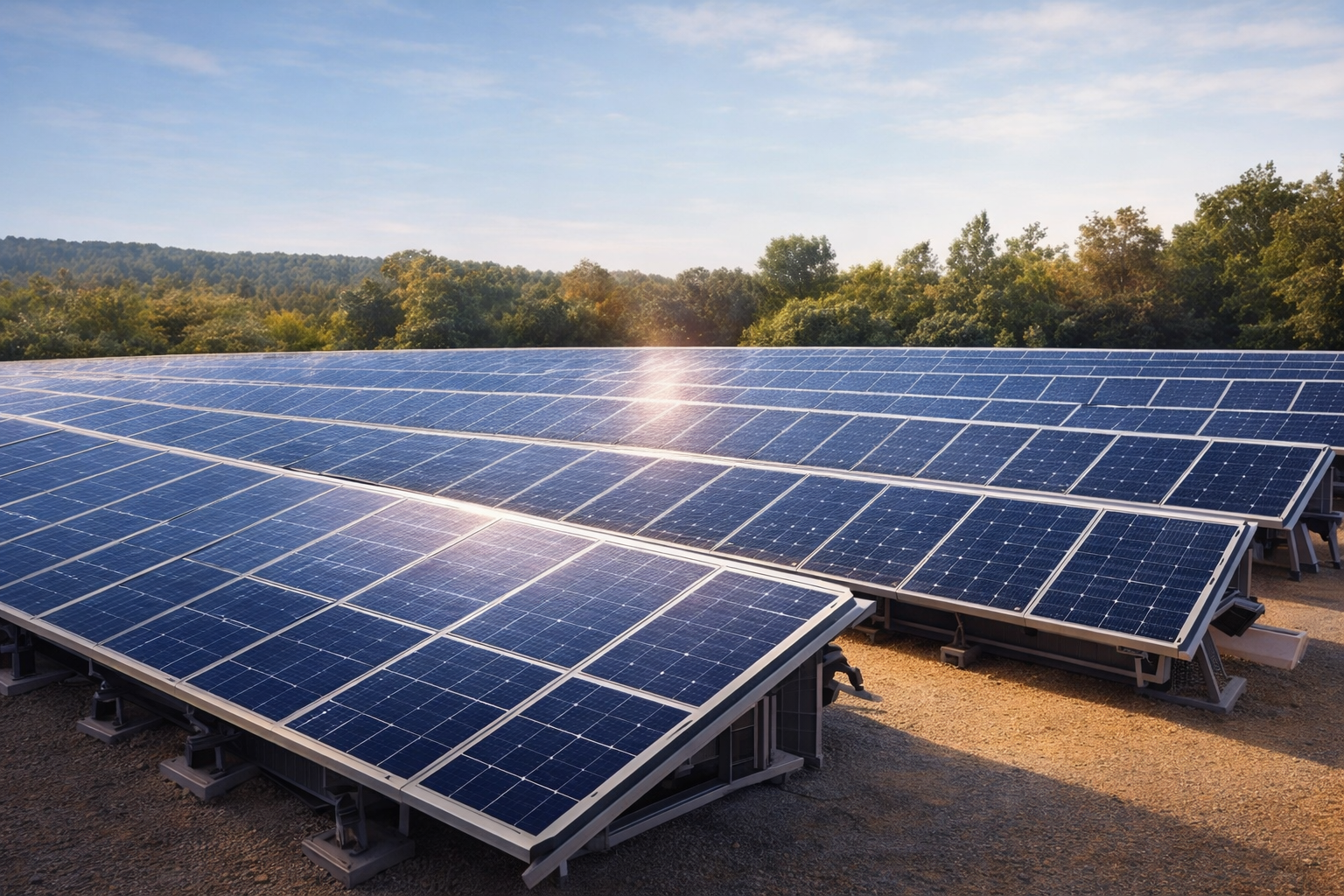 Commercial solar array cleaning for a large installation